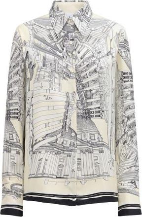 C&acirc;llas Milano CAMERON Rome scarf shirt White at Nordstrom, Size 8L