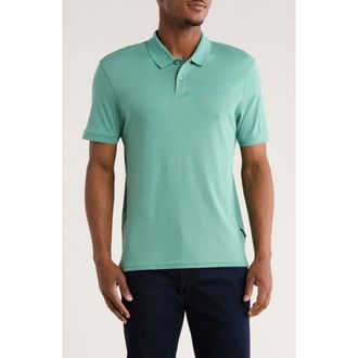 Calvin Klein Liquid Touch Interlock Cotton Polo in Beryl Green at Nordstrom Rack, Size Xx-Large