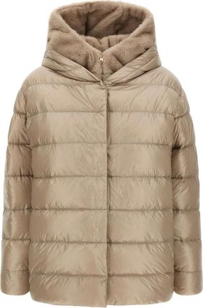 Herno Fusciacca Donsjack - Dames - Jassen - Beige - Maat: L Zijde