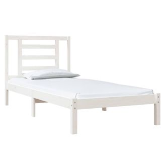 Berkfield Home Beautiful Bed Frame White Solid Wood Pine 90x190 cm Single