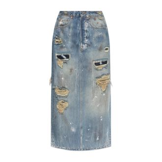 VETEMENTS Denim Skirts, female, Blue, Size: S Jeans skirt