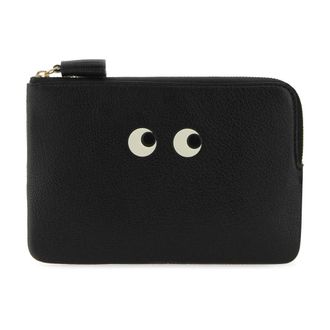 Anya Hindmarch Loose Pocket Eyes Pouch - female - Anya Hindmarch - Wallets & Cardholders - Black - ONE SIZE - Accessories