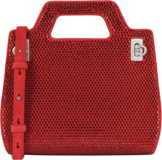 Ferragamo Wanda Mini Stain And Strass Top-Handle Bag