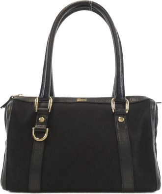 Gucci Black Gg Canvas Boston Bag (Pre-Owned)