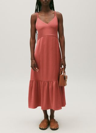 Claudie Pierlot Robe midi satin&eacute;e terracotta