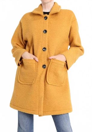 Cielo Button-Front Coat With Patch Pockets In Camel