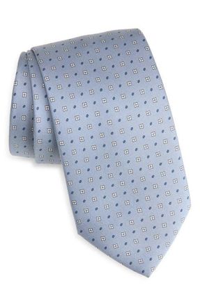 Canali Medallion Silk Tie in Light Blue at Nordstrom