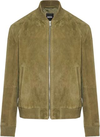BOSS zip-up jacket - men - Goat Skin - 54 - Green