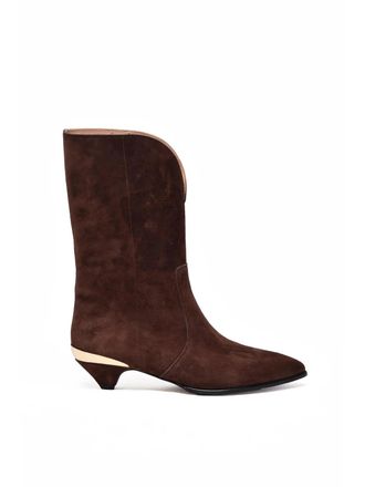 Love Moschino Brown Suede Sculpted Ankle Boots
