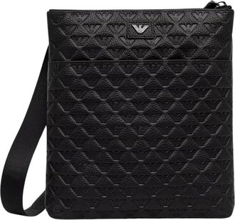 Emporio Armani Heren, Tassen, Zwart, Maat: ONE Size Leer