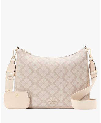 Kate Spade New York Womens Flower Pvc Large Crossbody - Beige - One Size