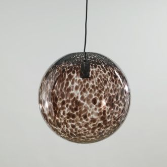 Maisons du monde L&aacute;mpara de techo tipo bola de vidrio moteado marr&oacute;n y negro