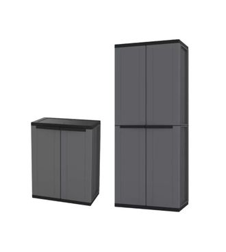 OEM Set 2 Armadi In Polipropilene Alto E Basso Grigio