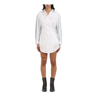Diesel Wrap Dresses, female, White, 2XS, D-elphi-den Wrap Shirt Dress
