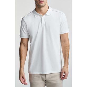 Mavi Regular Fit Stretch Cotton Polo in White at Nordstrom, Size Medium
