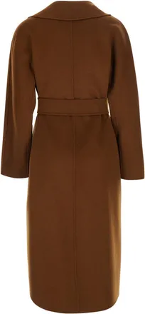 Max Mara Womens Coat Wool-Cashmere Blend Brown