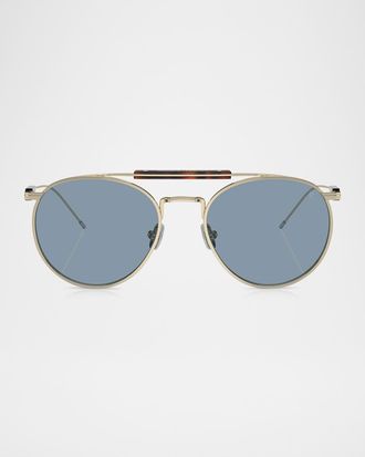 Brunello Cucinelli Men & apos;s BC2004ST Round Sunglasses