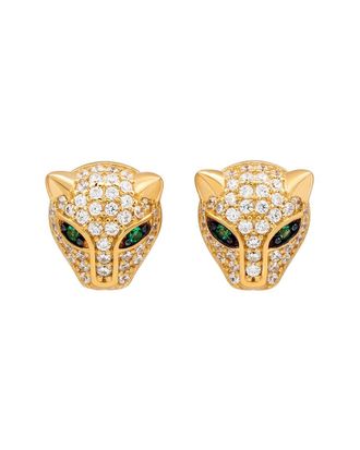 Suzy Levian Suzy Levian Silver Cz Panther Stud Earrings