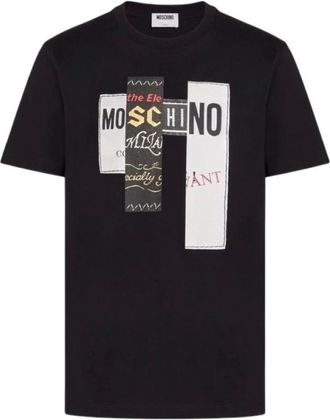 Moschino Camiseta de algod&oacute;n con estampado - Tops - Hombre - Negro - 2XL