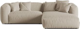 MICADONI Modulares 3-Sitzer Design Ecksofa Martina - Strukturstoff Light Beige