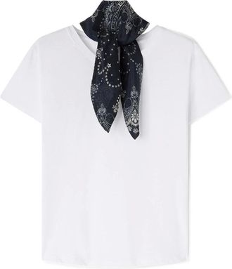 Motivi T-shirt con foulard annodato - - Tops - Donna - Bianco - M