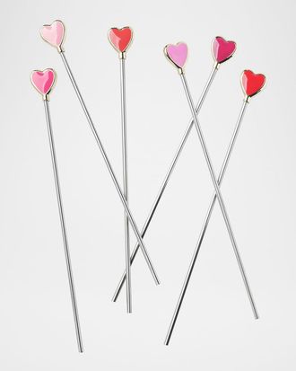 Joanna Buchanan Heart Swizzle Sticks, Set of 6