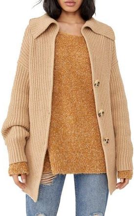 Free People Swim Too Deep Cardigan in Almond at Nordstrom Rack, Size X-Large