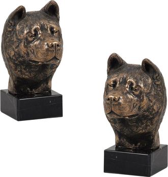 OEM Akita, Akita Inu - Estatuilla De Perro, Busto Sobre Base De Piedra, Escultura, Trofeo Para La Exposici&oacute;n De Perros De La Marca Art-dog