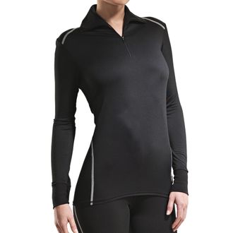 Isa Rundhalsshirt ISA BODYWEAR Shirt 710105 Clima Control Faktor 2, Damen, Gr. XL, schwarz (0013), Single Jersey, Obermaterial: 94% Polyester, 6% Elasthan