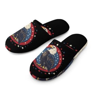 Generic United States Bald Eagle1 4th of July Mens House Slippers Slip Indoor Slipper On Shoes Warm Outdoor