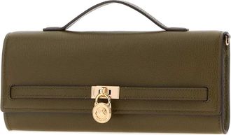 Michael Kors Womens Olive Green Leather Medium Hamilton Moderne Handbag Loden Borse A Mano Bag