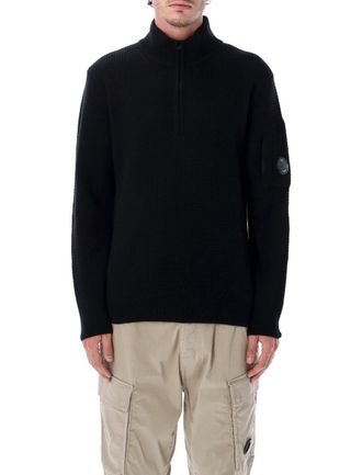 C.P. Company C. P. Company Black Wool Zip Sweater