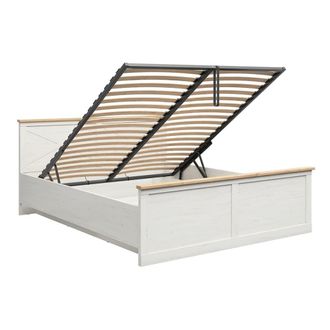 Petits Meubles Cama canap&eacute; 180x200 con somier tableros de part&iacute;culas blanco y madera