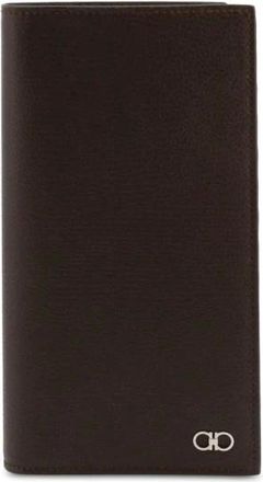 Ferragamo Accessoires, Heren, Bruin, ONE Size, Leer, Leren Creditcardhouder Portemonnee