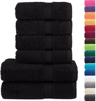 vidaXL Juego De Toallas Premium Solund 6 Unidades Negro 600 Gsm Vidaxl