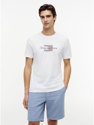 Tommy Hilfiger Mens Tommy Script Flag Logo T-Shirt - White - XXL
