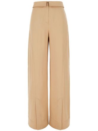 Alberta Ferretti concealed-fastening palazzo trousers - Neutrals