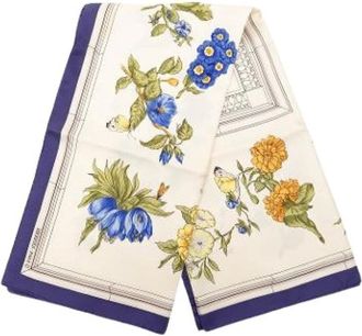 Herm&egrave;s Pre-owned Scarves, female, Multicolor, Size: ONE SIZE Pre-owned Quai Aux Fl Scarf