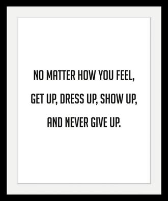 Queence Bild »Motivation« Liebessprüche Motivationsbilder Schriftzug Schwarz-Weiss HD Premium Poster-Druck inkl. Holzrahmen