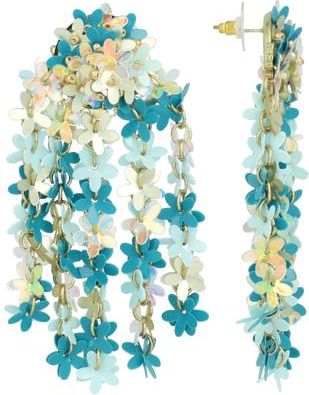 Lott. Gioielli Sequin Flower Rain Statement Earrings in Aqua Mix at Nordstrom