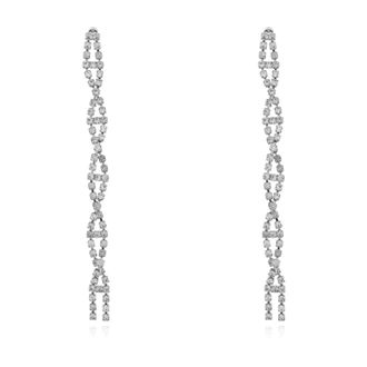 Balenciaga Oorbellen met glinsterende kristallen - Dames - Oorbellen - Grijs - ONE Size - Accessoires