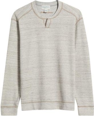 Tommy Bahama Fairmonte Abaco Reversible Notch Neck Sweatshirt in Hazy Heather at Nordstrom, Size Xxx-Large