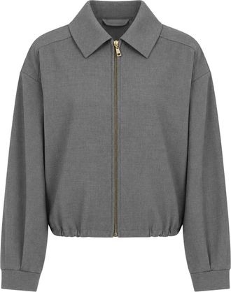 Twinset Korte Blousejas - Dames - Zomerjassen - Grijs - M - Wol - Jassen
