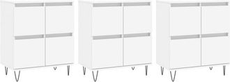 vidaXL Sideboards 3 pcs White Engineered Wood Vidaxl