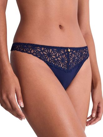 Aubade Womens Secret Memories Tanga - Blue Polyamide - Size Medium