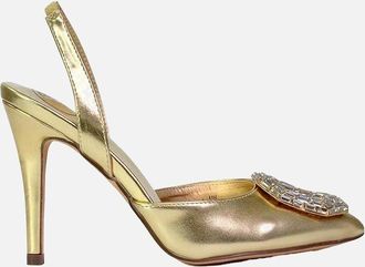 XY London Womens XY London Womens/Ladies Issy Diamante Pointed High Stiletto Heel Sandals - Gold - Size: 5