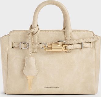 Charles & Keith Mini Delfina Belted Tote Bag
