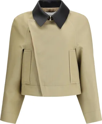 Givenchy Womens Cropped Caban Coat Beige Inner: Cotton Jacket