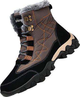 Generic Winter Snow Boots for Men UK, Walking Boot High Top Winter Boots Warm Lined Ankle Boot Slip-Resistant Hiking Shoes Breathable Sport Shoe Comfortable C