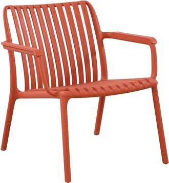 Vente-Unique Poltrona da giardino bassa in Polipropilene impilabile Rosso - SESEH di MYLIA